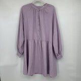 women H&M Crepe Crinkle Shirt Dress Lilac Dress L
