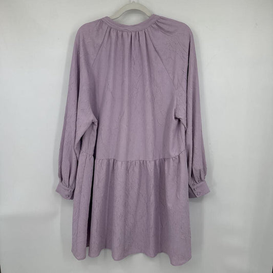 women H&M Crepe Crinkle Shirt Dress Lilac Dress L