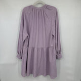 women H&M Crepe Crinkle Shirt Dress Lilac Dress L