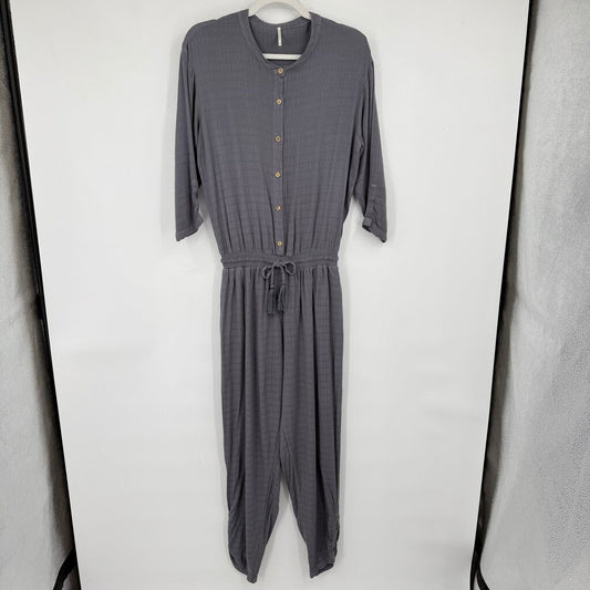 women Hello Nite New with Tags Hello Nite Silver Moon Drawstring Jumpsuit Women's Size Small Gray Jumpsuit/Romper S