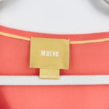 women Maeve - Anthro Dipped Chroma Silk Top Hot Coral Woven Top 4