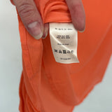 women Maeve - Anthro Dipped Chroma Silk Top Hot Coral Woven Top 4