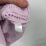 women J. Jill Geometric Crochet 3/4 Sleeve Lilac Sweater M