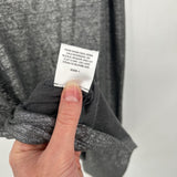 women Metallic Shimmer Linen Tank Gray Silver Knit Top S