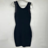 women Diane Von Furstenberg Moscow Mesh Insert Knit Bodycon Black Dress M