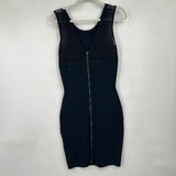 women Diane Von Furstenberg Moscow Mesh Insert Knit Bodycon Black Dress M
