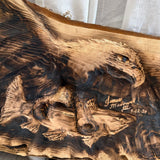 Hand Carved Pyrography by Local Artist Home Decor