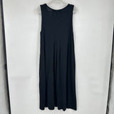 women Gudrun Sjoden Pleated Sleeveless Midi Black Dress L