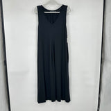 women Gudrun Sjoden Pleated Sleeveless Midi Black Dress L