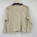 women Eileen Fisher Tencel Blend Boucle Knit Pullover Cream Sweater L