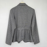 women Max Studio Houndstooth Knit Blazer Black White Jacket XL