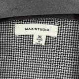 women Max Studio Houndstooth Knit Blazer Black White Jacket XL