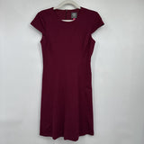 women Vince Camuto Textured A-Line Cap Sleeve Wine Dress 4