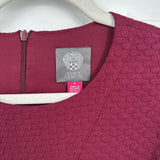 women Vince Camuto Textured A-Line Cap Sleeve Wine Dress 4