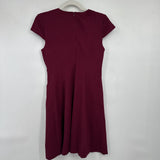 women Vince Camuto Textured A-Line Cap Sleeve Wine Dress 4