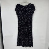 women Boden Amelie Polka Dot Jersey Black and Pink Dress 8