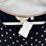 women Boden Amelie Polka Dot Jersey Black and Pink Dress 8