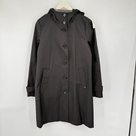 women Calvin Klein Water Resistant Hooded Raincoat Black Coat S