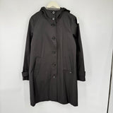 women Calvin Klein Water Resistant Hooded Raincoat Black Coat S