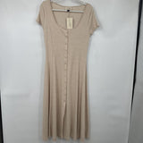 women Universal Thread NWT Cotton Ribbed Maxi Oatmeal Dress M