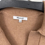 women Madewell Merino Blend Johnny Collar Camel Dress S