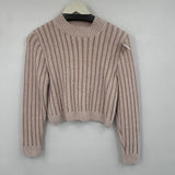 women & Other Stories Chainmail/Chenille Ribbed Crew Champagne Sweater S