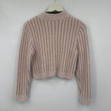 women & Other Stories Chainmail/Chenille Ribbed Crew Champagne Sweater S