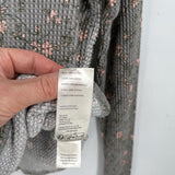 women We the Free Floral Waffle Knit Pale Slate Knit Top L