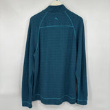 men Tommy Bahama Reversible 1/4 Zip Teal Sweater L