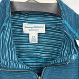 men Tommy Bahama Reversible 1/4 Zip Teal Sweater L