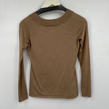 women Loft Fine Gauge Silk Taupe Sweater S