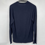 men French Connection Wool V-Neck Navy Blue Sweater XL