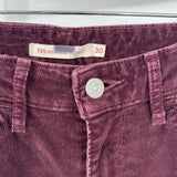 women Levi's High Rise Bootcut Corduroy Plum Pants 30/10