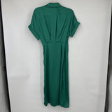 women Skue Satin Wrap Emerald Green Dress S