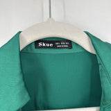 women Skue Satin Wrap Emerald Green Dress S