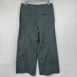 women Loft Wide Leg Cotton Twill Dusty Teal Pants 6