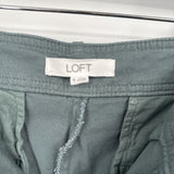 women Loft Wide Leg Cotton Twill Dusty Teal Pants 6