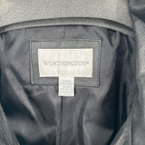women Worthington Belted Leather Black Jacket XL
