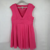 women J. Crew Vintage Silk Babydoll Hot Pink Dress 16
