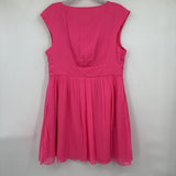 women J. Crew Vintage Silk Babydoll Hot Pink Dress 16