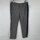 women Zadig & Voltaire Posh Check Wool & Silk Trousers Gray White Navy Pants