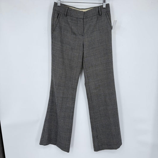 women J. Crew Wool Houndstooth Favorite Fit Trousers Taupe Black Pants 0