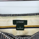 women J. Crew Wool Houndstooth Favorite Fit Trousers Taupe Black Pants 0