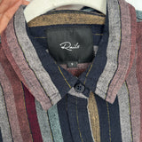 women Rails Striped Button Front Navy Blue Multi Woven Top S