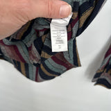 women Rails Striped Button Front Navy Blue Multi Woven Top S