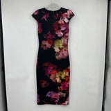 women Ted Baker Scuba Knit Floral Black Dress 2