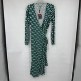 women Diane Von Furstenburg for Target NWT Knit Print Green Aqua White Black Dress M