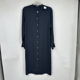 women Theory Banded Collar Shirtdress Black Dress L