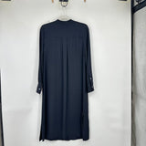 women Theory Banded Collar Shirtdress Black Dress L
