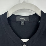 women Theory Banded Collar Shirtdress Black Dress L